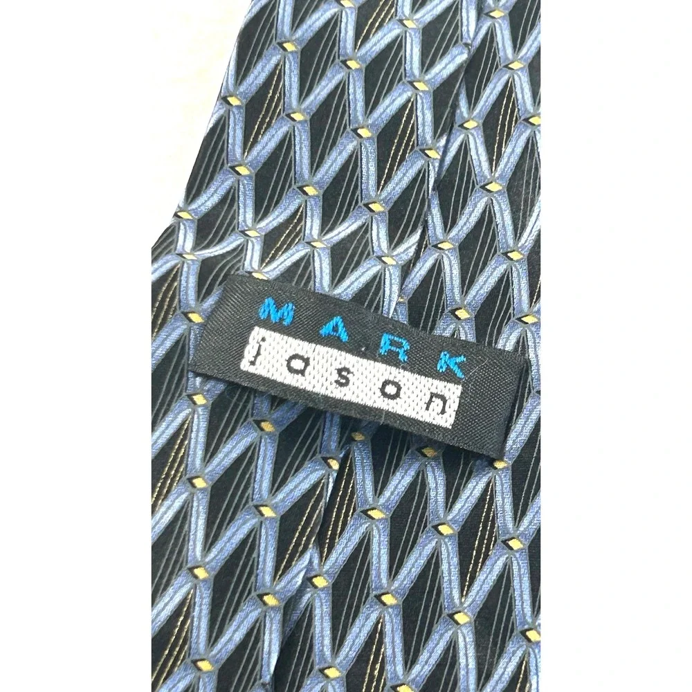 Mark‎ Jason Necktie Mens OS Blue Geometric Professional